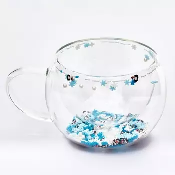 Кружка новогодняя с двойными стенками «Зима», 300 мл