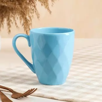 Кружка "Кристалл", голубая, керамика, 0.4 л