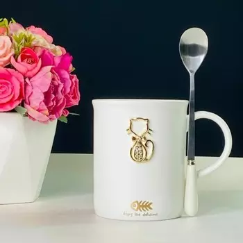 Кружка Lenardi, с ложкой, 350 мл