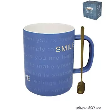 Кружка Lenardi, с ложкой, 400 мл