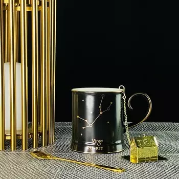 Кружка Lenardi «Знаки зодиака. Дева», с ложкой и фильтром, 360 мл