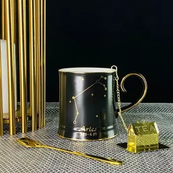 Кружка Lenardi «Знаки зодиака. Овен», с ложкой и фильтром, 360 мл