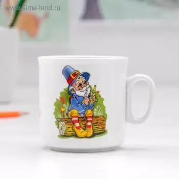 Кружка детская Добрушский завод «Лесовичок», 200 мл, фарфор, белая, рисунок МИКС