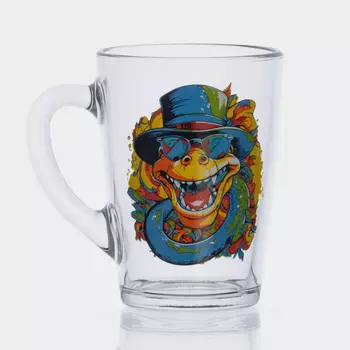 Кружка для чая, 300 мл, стекло, рисунок МИКС