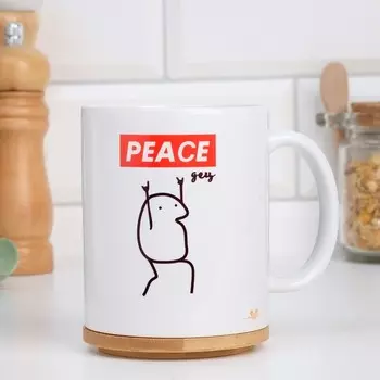 Кружка чайная керамическая «Peaceдец», 320 мл, 18+