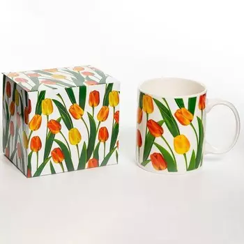 Кружка подарочная Olaff «Тюльпаны», 350 мл