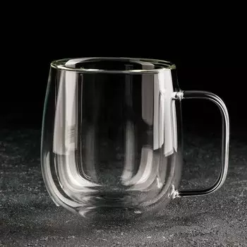 Кружка с двойными стенками Magistro «Адель», 450 мл, стекло