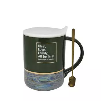 Кружка с крышкой и ложкой, 430 мл