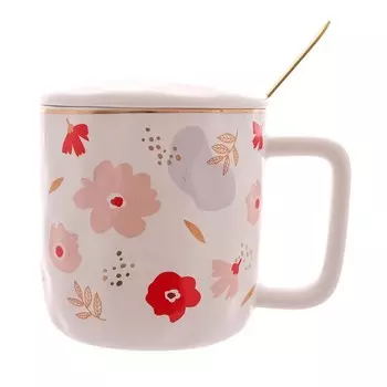 Кружка с крышкой и ложкой Repast, керамика, 400 мл