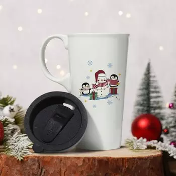 Кружка с крышкой «С Новым годом!», 550 мл