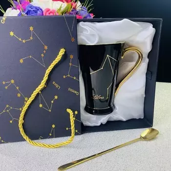 Кружка с ложкой в подарочной упаковке "ВЕСЫ" 390 мл.