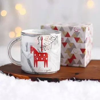 Кружка керамическая новогодняя «С новым годом», 350 мл
