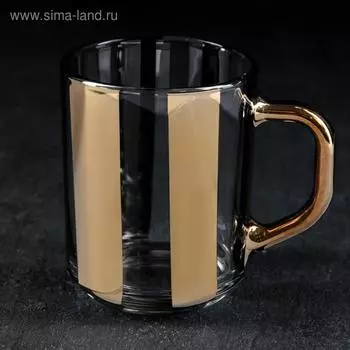 Кружка стеклянная «Серпантин», 200 мл, цвет золотой