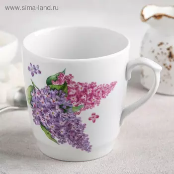 Кружка фарфоровая «Сирень», 350 мл, d=8,7 см