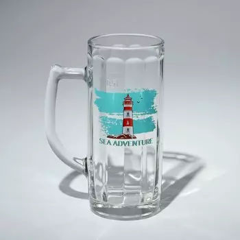 Кружка стеклянная для пива «Гамбург. Морское приключение», 500 мл, рисунок микс