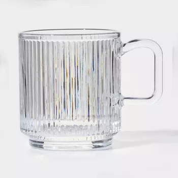 Кружка «Грани», 350 мл, 8.59.5 см, боросиликатное стекло, прозрачная