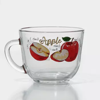 Кружка ОСЗ «Полезные фрукты», 200 мл, стекло, рисунок МИКС