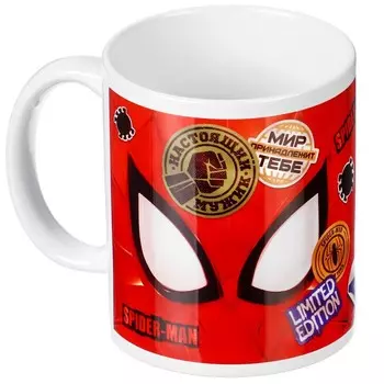 Кружка сублимация, 350 мл "Настоящий мужчина", Человек-паук