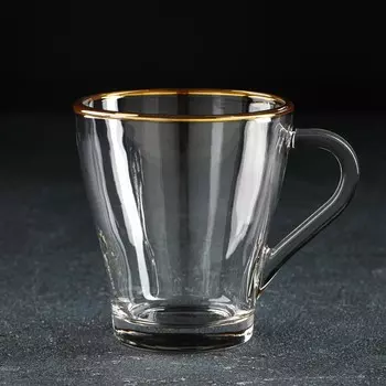 Кружка «Золотая кайма», стеклянная, 250 мл