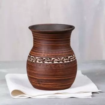 Крынка "Классик", ангоб, красная глина, 1.5 л