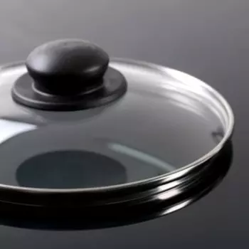 Крышка для сковороды и кастрюли стеклянная, d=20 см, с пластиковой ручкой