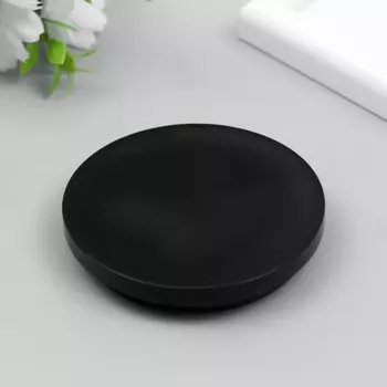 Стеклянная крышка для банки, подсвечника «Гладкая-черная», 1.58 см