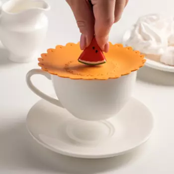 Крышка - непроливайка силиконовая Доляна «Арбуз», d=11 см, цвет васильковый