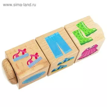 Кубики деревянные на оси "Обобщение" 3 кубика