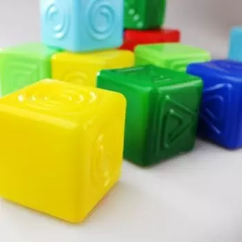 Кубики тактильные 12 элементов, 7 см