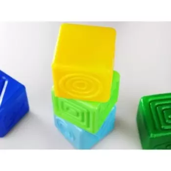 Кубики тактильные, 6 элементов, 7 см