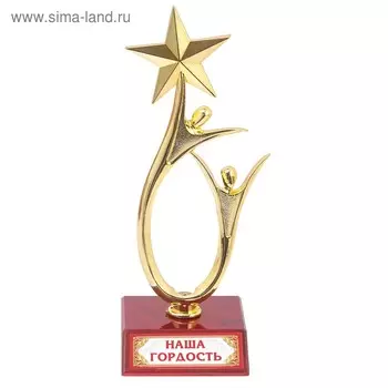 Кубок «Наша гордость», наградная фигура, золото, пластик, 18 х 7 см.