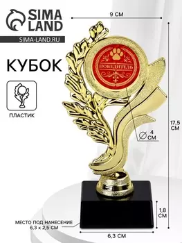 Кубок «Победитель», наградная фигура, пластик, золото, 9 х 17,3 х 6,4 см