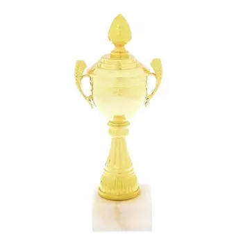 Кубок 124D, наградная фигура, золото, подставка камень, 22 см