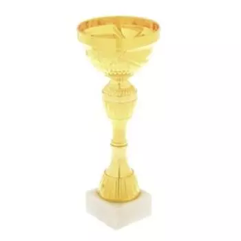 Кубок 135C, наградная фигура, золото, подставка камень, 24 8 6 см.