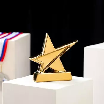 Кубок "Звёздочка", булат, золотистый, керамика, 11 см