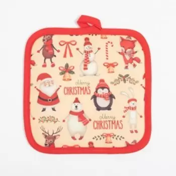 Кухонный набор 2 прихватки Доляна «Животные» прихватка 17х17 см, 100% п/э