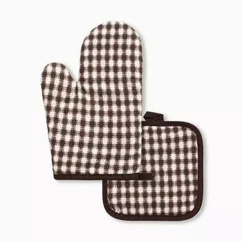 Кухонный набор Этель «Мозайка», прихватка 1717 см, варежка-прихватка 2616 см,100% п/э