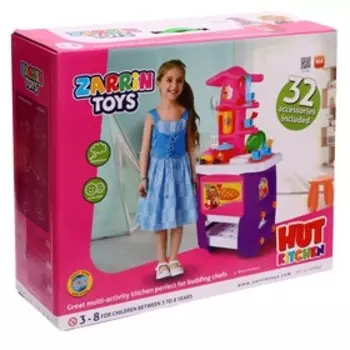 Кухня Hut Kitchen, набор 32 предмета, цвет фиолетово-розовый