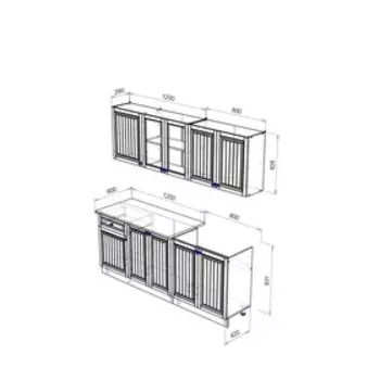 Кухня Нова 2 м МДФ, Белый/Фисташка