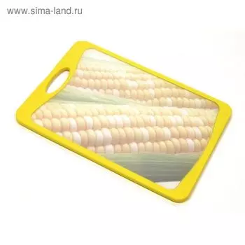 Кухонная доска Atlantis Flutto «Кукуруза», цвет жёлтый, 20 x 14 см