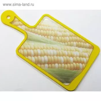 Кухонная доска Atlantis Flutto «Кукуруза», цвет жёлтый, 35 x 18 см
