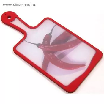 Кухонная доска Atlantis Flutto «Перец чили», цвет красный, 35 x 18 см