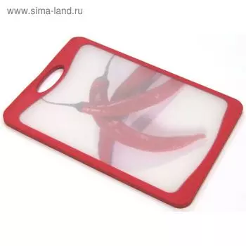 Кухонная доска Atlantis Flutto «Перец чили», цвет красный, 37 x 25 см