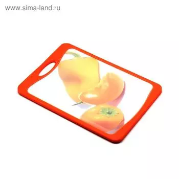 Кухонная доска Atlantis Flutto «Сладкий перец», цвет оранжевый, 37 x 25 см