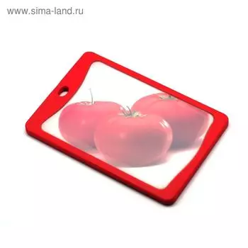 Кухонная доска Atlantis Flutto «Томаты», цвет красный, 20 x 14 см