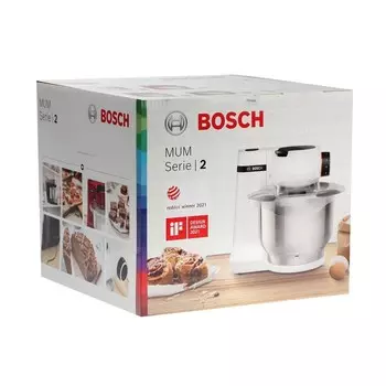 Кухонная машина Bosch MUM RED MUMS2ER01, 700 Вт, 3.8 л, 4 скорости, 3 насадки, красная