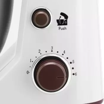 Кухонная машина Vitek VT-1433, 900 Вт, 4 л, 6 скоростей, 3 насадки, бело-коричневая