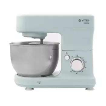 Кухонная машина Vitek VT-1436, 1000 Вт, 4 л, 6 скоростей, 3 насадки, голубая