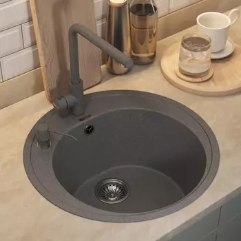 Кухонная мойка кварцевая Uperwood Quartz UPD-01, круглая, цвет 03 серая