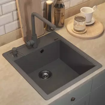 Кухонная мойка кварцевая Uperwood Quartz UPD-07, прямоугольная, цвет 03, прямоугольная, сер